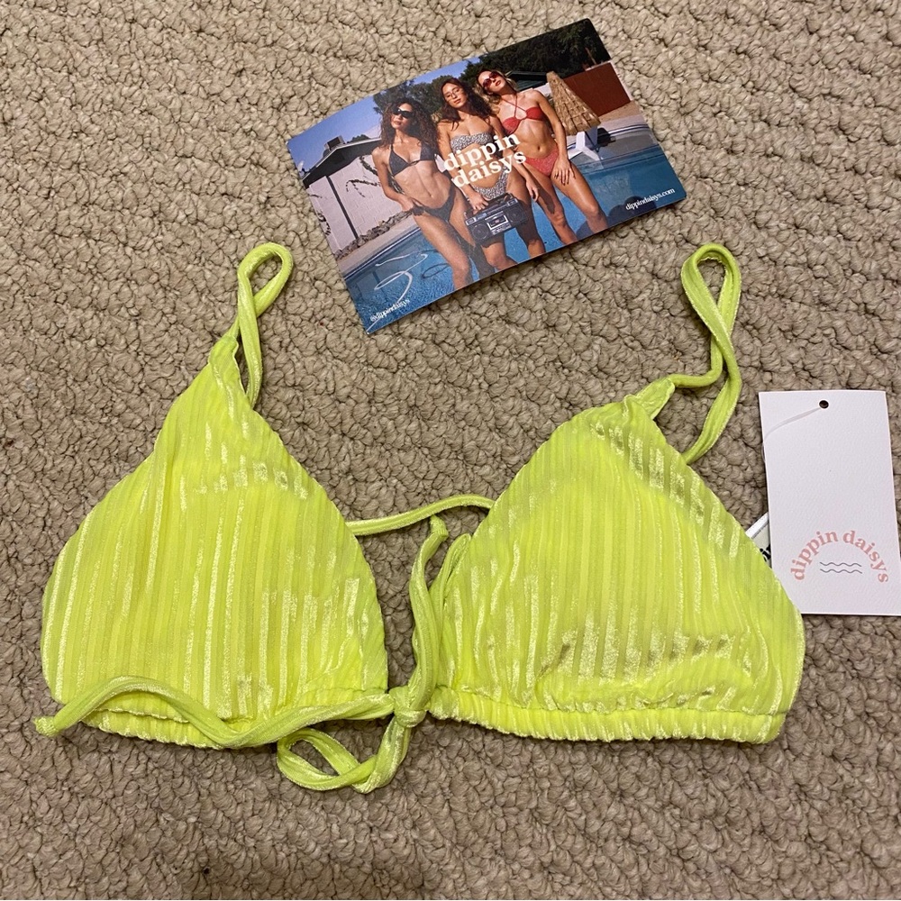 NWT Dippin' Daisys Yellow Bikini Top Size Small